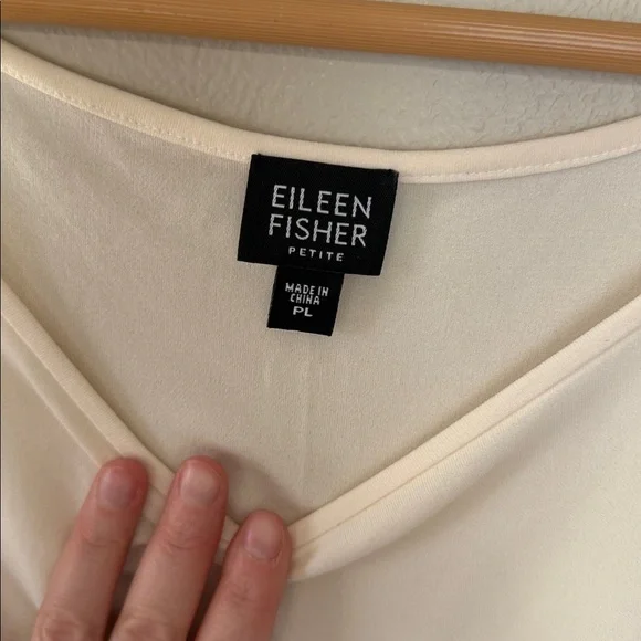 NWOT Eileen Fischer Silk Cream Tank Top petite large - Picture 2 of 7
